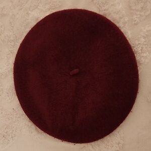 Burgundy Red Wool Beret